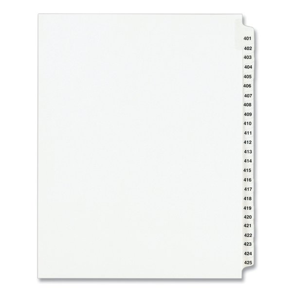 Avery Legal Exhibit Side Tab Dividers, Avery, 25-Tab, 401-425, 11x8.5, White 01346